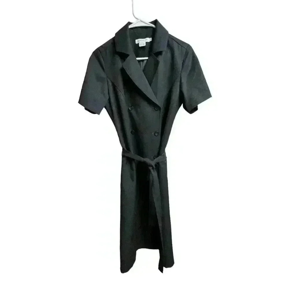 Pendleton Black Shift Belted Dress 100% Virgin Wool Career Fully Lined - Picture 5 of 14